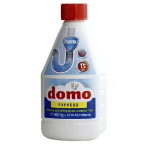 Гранули для прочищення зливних труб DOMO Express пласт.флакон 600 грамм
