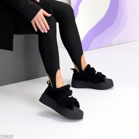 Черные спортивные замшевые зимние автоледи на липучке | Зображення 6