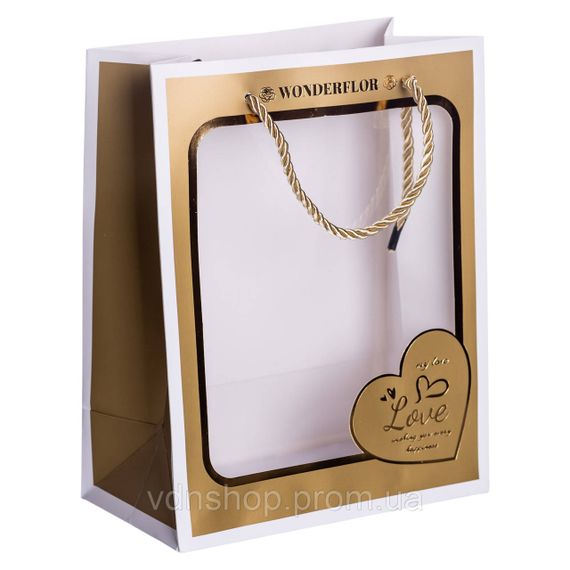 Набір подарункових пакетів з паперу Love з віконцем 12 шт 18×10×23 см HP-10359-17 | Зображення 9