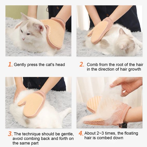 Рукавичка Масажна щітка для видалення вовни котів та собак із захистом від подряпин XL-147 | Зображення 1