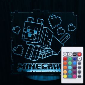 Акриловый светильник-ночник с пультом 16 цветов Minecraft tty-n000324