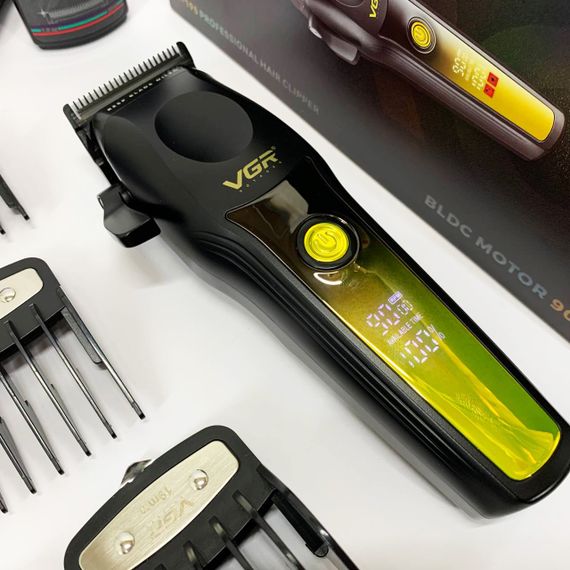 Машинка для стрижки акумуляторна з керамічними ножами VGR, Професійний тример з насадками NG-34 | Зображення 6