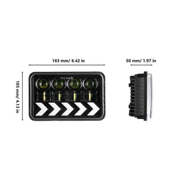 LED фара з DRL 40W 4x10W комплект 2 шт чітка світло-тіньова межа 6700 LM 10-30V 6000K | Зображення 3