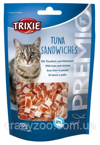 Ласощі для котів Trixie Tuna Sandwiches з тунцем та куркою 50 г 27317