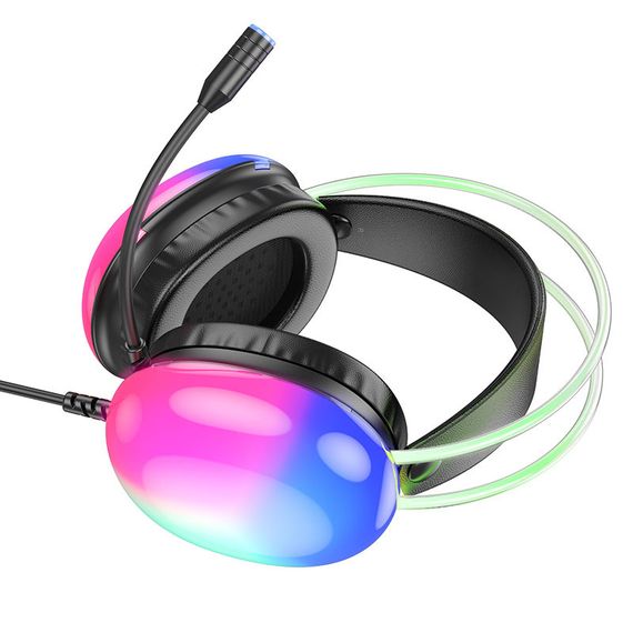 Накладні навушники Hoco W109 Plus Rich USB7.1 channel gaming (USB/2m) Black | Зображення 3