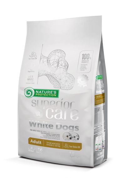 Корм Nature's Protection Superior Care White Dogs Adult Small and Mini Breeds сухий для дорослих собак малих порід з білосніжною шерстю 1.5 кг