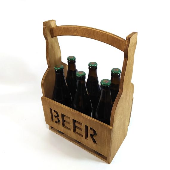 Ящик для пивних пляшок BEER 23х36х16 см Майстерня містера Томаса фанера 10 мм горіх | Зображення 4