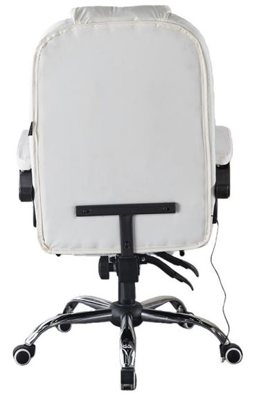 Крісло офісне з масажем та підставкою для ніг Bonro Бонро B-6071 біле (42412121) | Зображення 7