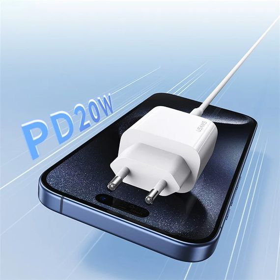 МЗП Usams US-CC226 Kit-Yi Ser. 20W (1USB-C) + кабель Type-C to Type-C White | Зображення 2