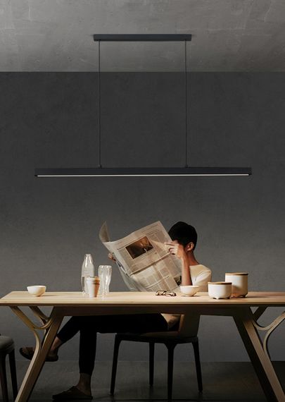 Люстра світлодіодна підвісна LED світильник для квартири на стелю лед 27353 Чорний 15-100х6х120 см. | Зображення 2