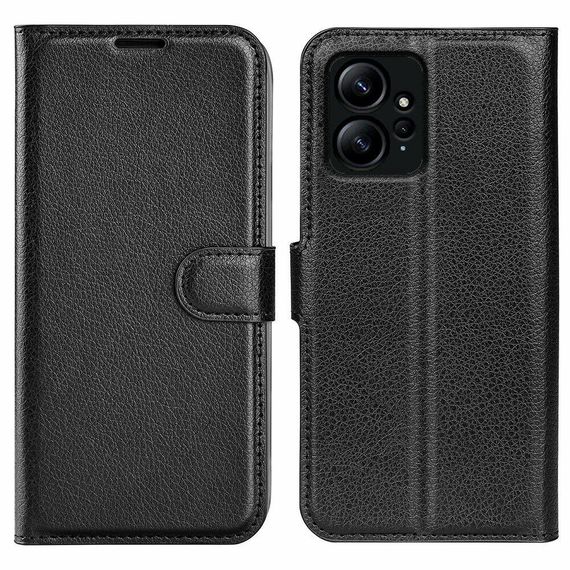 Чохол книжка з кишенями для карт на Xiaomi Redmi Note 12 Pro 5G колір Чорний