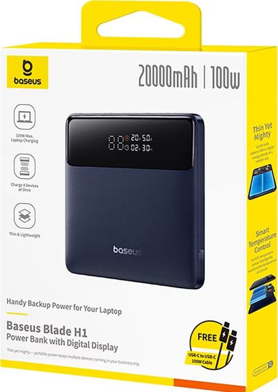 Павербанк Baseus Blade Digital Display 20000 mAh PD 100 W Black | Зображення 3
