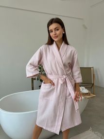 Жіночий халат COSY шаль Ланцюжок, ніжно-рожевий
