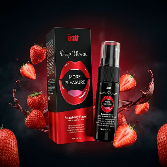 Спрей для глибокого мінету Intt Deep Throat Oral Spray Strawberry (12 мл) | Зображення 5
