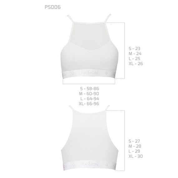 Спортивний топ з прозорою вставкою Passion PS006 TOP S, white | Зображення 4