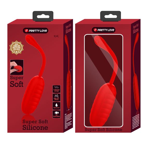 Віброяйце Pretty Love Kirk Red 12 function vibrations | Зображення 6
