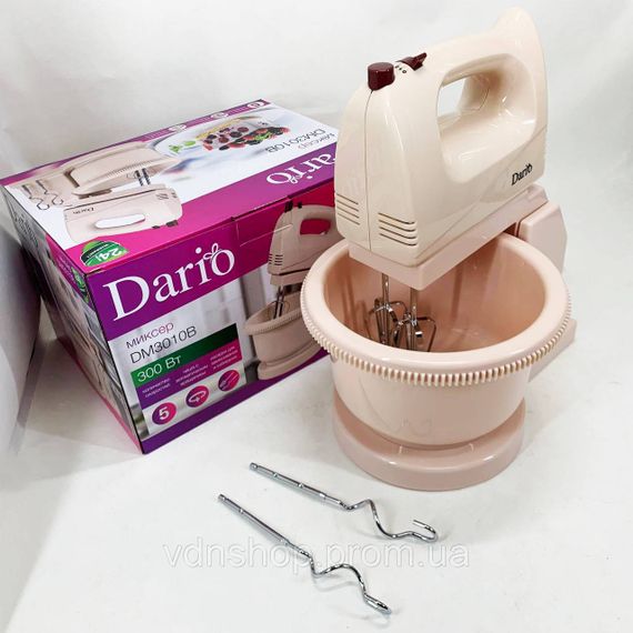 Ручной миксер с насадками Dario DM3010B 300 Вт, Миксер с скоростями и насадками Домашний XQ-47 | Зображення 7