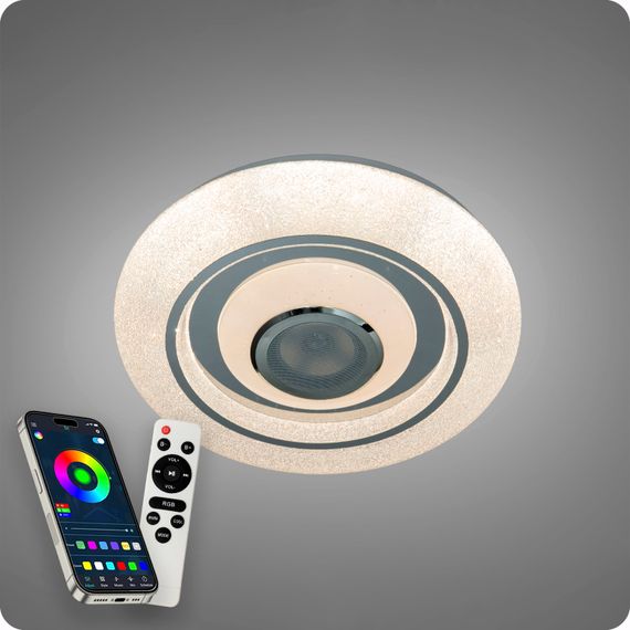 Люстра світлодіодна 517 Dlight RGB з пультом і  колонкою 70Вт Білий (02151) | Зображення 4