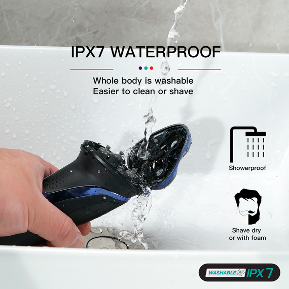 Электробритва VGR V-306, роторная, IPX7, LED дисплей | Зображення 5