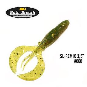 Силиконовая приманка, Съедобный силикон Bait Breath SL-Remix 3,5" (8шт.) (868 Motoroil-EX)