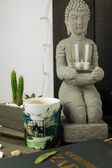 Кружка с принтом Just go with the flow 330 мл (KR_ORG010)