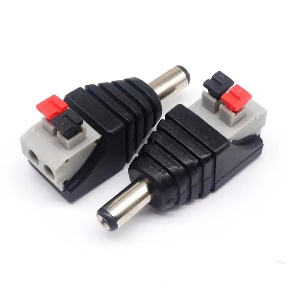 Конектор живлення PROLUM™ DC 2pin 5,5 мм, з затискачем, Папа