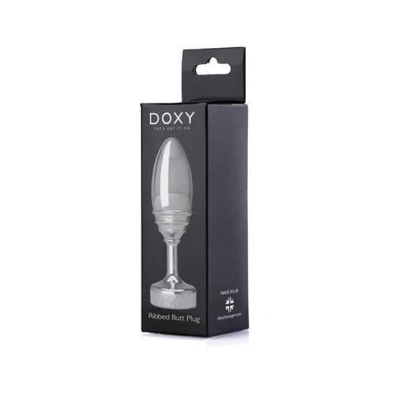 Металева анальна пробка DOXY Butt Plug RIBBED, ребриста, діаметр 3,3 см | Зображення 4