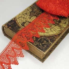 Кружево макраме  6см (13м) Цвет - Красный (729-51-026)