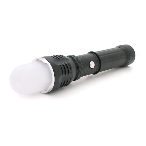 Ліхтар ручний Watton WT-282, 1LED CREE Q5, 3W, 2 режими, ZOOM, 18650 /ААА/1300mah, Black, IP40, СЗУ+АЗУ, 190х45х30мм, BOX