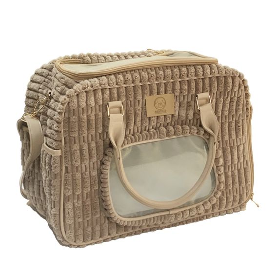 Сумка-переноска для собак та котів Misoko&Co, 41.5 см х 28 см х 23 см, коричневий | Зображення 1