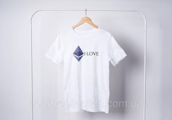 Футболка жіноча із принтом "ETH i Love" біла | Зображення 1