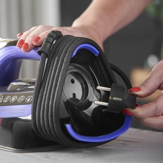 Праска Russell Hobbs Easy Store Pro, 2400Вт, 320мл, паровий удар -200гр, постійна пара - 50гр, зберігання шнура, керам. підошва, чорно-синій (26731-56) | Зображення 7