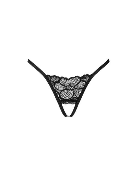 Кружевные стринги с открытым доступом Serafia Obsessive, черные, XS/S sexstyle | Зображення 6