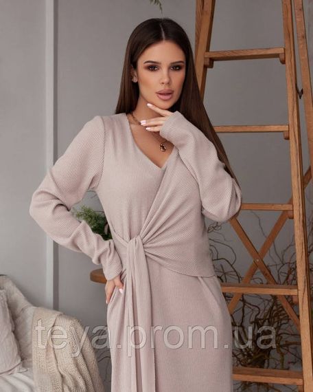 Плаття для жінок колір бежевий розміри S, M, L, XL, 3XL, XXL FI_009677 | Зображення 3