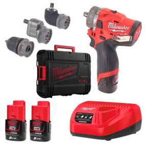 Шуруповерт Milwaukee M12 FPDXKIT-202X, 44Нм, 2x2Ач, 2 насадки, кейс (4933464138)