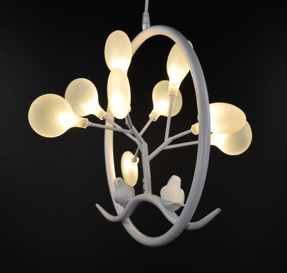 Люстра підвісна на 9 лампочок 26543 Білий 45-110х40х40 см. | Зображення 6