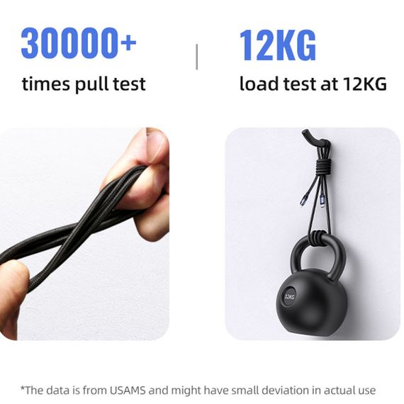 Дата кабель USAMS US-SJ522 U71 Type-C to Lightning PD 20W (2m) Black | Зображення 5