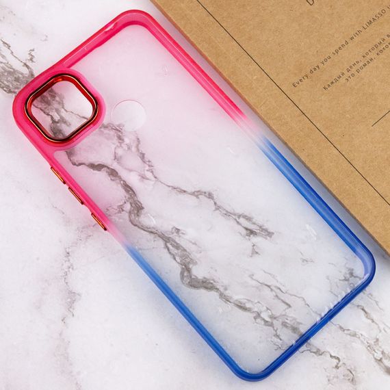 Чехол TPU+PC Fresh sip series для Xiaomi Redmi 9C Синий / Розовый | Зображення 2