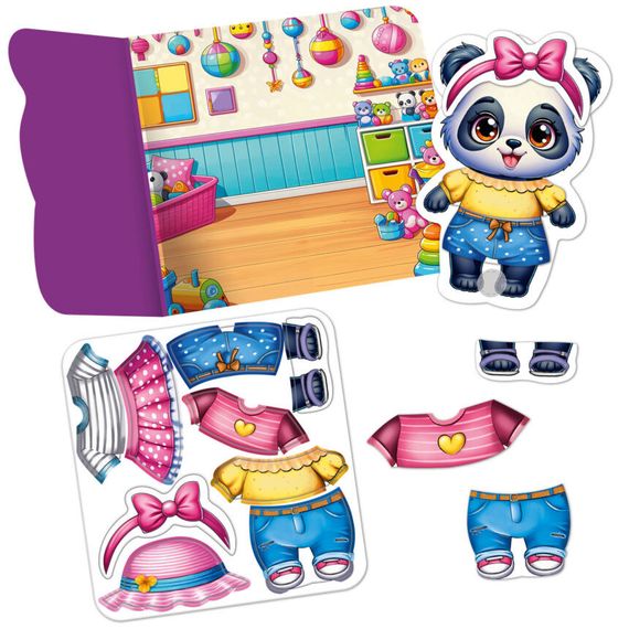 Игра развивающая с липучками "Пандочка" VT1320-05, 9 элементов одежды | Зображення 2