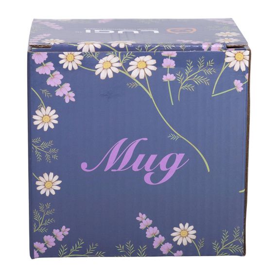 Фарфоровая чашка 400 мл с золотым ободком и золотой ручкой Синяя RX-N240665BL | Зображення 4