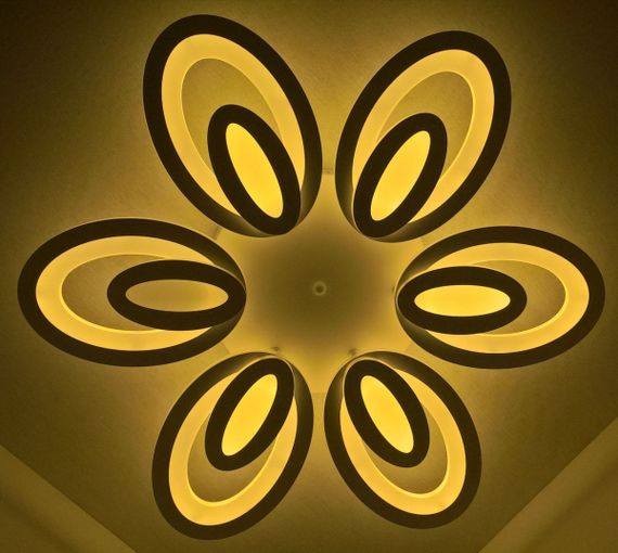 Люстра світлодіодна стельова LED світильник для квартири на стелю лед з пультом 25601 Білий 9х62х62 см. | Зображення 1