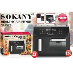 Аэрофритюрница двухкамерная Sokany SK-10060 2400W электродуховка 8,5л + аэрогриль безмасляная 4л без масла JG-11