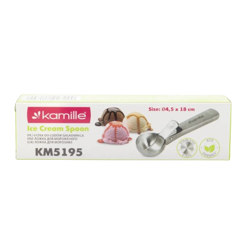 Ложка для морозива 18,2*4,8*4,5см нержавіюча сталь 5195 KAMILLE | Зображення 3