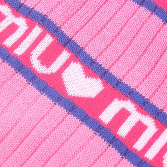 Брендовый свитер для собак MIUMIU с логотипами, розовый | Зображення 5