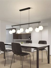 Люстра підвісна на 8 лампочок 27515 Чорний 35-160х23х105 см.