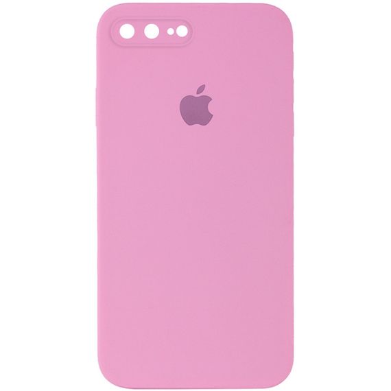 Чехол Silicone Case Square Full Camera Protective (AA) для Apple iPhone 7 plus / 8 plus (5.5") Рожевий/Light pink
