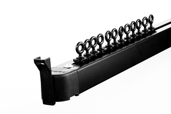 Потолочный усиленный однорядный алюминиевый карниз для тяжелых штор, Strim ручной Черный 125см. | Зображення 1