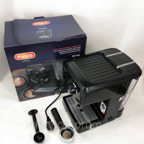 Кофемашина домашняя MAGIO MG-962 1140 Вт, Кавоварка для справжньої кави еспресо, Кофемашина латте XP-22 | Зображення 2