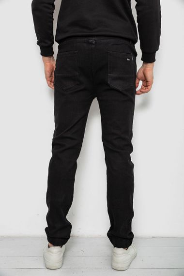 Джинсы мужские на резинке утепленные, цвет черный, 244R664-5 | Зображення 3