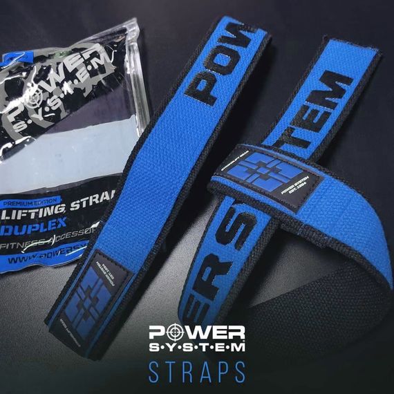 Лямки для тяги Power System PS-3401 Lifting Straps Duplex Black/Blue | Зображення 4
